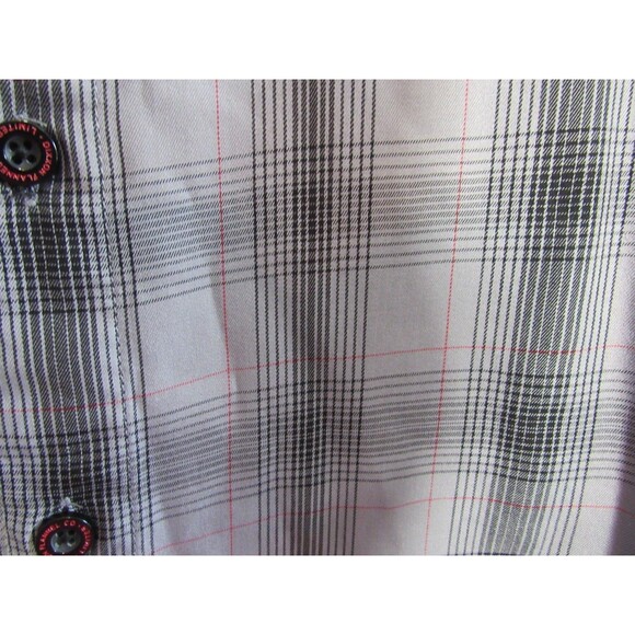 Dixxon The Limited Gray Plaid Short Sleeve Button Down Shirt Size Large EUC - Picture 3 of 4